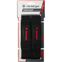Harbinger(ハービンジャー) ウェイトリフティング用 パッテッド コットン リフティングストラップ ブラック 360524（直送品）