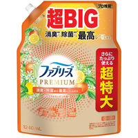 ファブリーズ 布用 W除菌+消臭 プレミアム シトラス＆ガーデン 詰め替え 超特大 1240mL 1セット（1個×4） 消臭スプレー P＆G