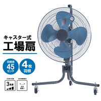 ナカトミ 45cm 工場扇 キャスター式 風量3段階 アッシュブルー TZC-45P 1台