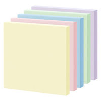 アスクル はたらく ふせん 75×75mm パステル5色アソート （正方形） 20冊  オリジナル（わけあり品）