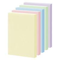 アスクル はたらく ふせん 75×50mm パステル5色アソート 20冊  オリジナル（わけあり品）