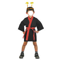 アーテック カラー不織布ハッピ 子供用 Sサイズ 黒（赤襟） 1550 1個