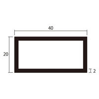 ハイロジック アルミ角パイプ 2.0×20×40mm 長さ2m アイボリー 1セット(2本入)（直送品）