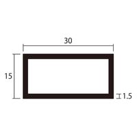 ハイロジック アルミ角パイプ 1.5×15×30mm 長さ1m ホワイト 1セット(4本入)（直送品）