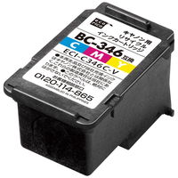 エコリカ キヤノン（Canon）用 リサイクルインク ECI-C346C-V 3色一体型 1個