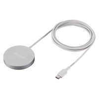 ワイヤレス充電器 Qi2対応 15W/7.5W/5W ケーブル一体 1.5m シルバー EC-MA01SV エレコム 1個