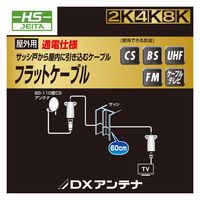 フラットケーブル 60cm アンテナ 隙間・サッシ用 高シールド設計 EC-1W1FFWH(H) DXアンテナ 1個