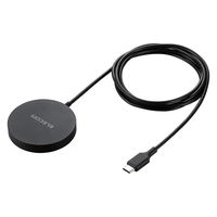 ワイヤレス充電器 Qi2対応 15W/7.5W/5W ケーブル一体 1.5m ブラック W-MA04BK エレコム 1個