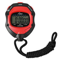 ワイナック LINKSY ストップウォッチ レッド×ブラック LS004RB 1個