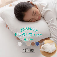 AQUA 3Dストレッチ ピッタリフィット 枕カバー 430×630mm グレージュ 414600N8 1枚（直送品）