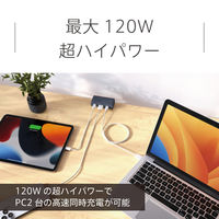 クランプ型 USBタップ 電源タップ スワン電器 ブラッキーグレー PD規格 コンパクト EXP-1600BGY 1台