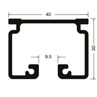 岡田装飾金物 カーテンレール D40レール2mアルミ ブラック 15L20BL 1本 64-8342-51（直送品）