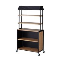 アズワン 【什器セットまるごと購入】ハコマルシェセット 黒テント/ラスティック 棚上部2段+中間1段 65-8119-51 1セット（直送品）