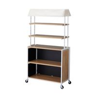 アズワン 【什器セットまるごと購入】ハコマルシェセット 白テント/ラスティック 棚上部2段+中間1段 65-8119-53 1セット（直送品）