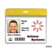 DESCO JAPAN 静電対策ネームカードホルダー ジッパー付き 横型 102mm×86mm 35017 1個 64-2943-68（直送品）