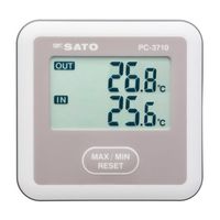 佐藤計量器製作所 2chデジタル最高最低温度計 内蔵温度+外部温度 校正成績書 PC-3710 1台 65-8727-01（直送品）
