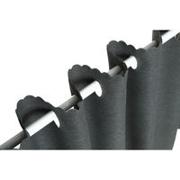 フォレストリンク 防炎 断熱 遮光1級 カフェカーテン 1400×800mm ca1053bk-140-80-1-カーキブラック 1枚（直送品）