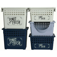 平和工業スタッキングバスケット浅型 ブルー49075562444131個