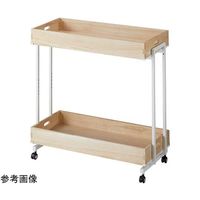 アズワン 木製トレー付きワゴン ホワイト ナチュラル トレー1個付 65-8274-04 1セット（直送品）
