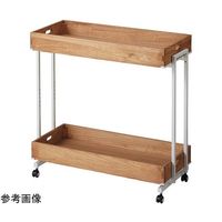 アズワン 木製トレー付きワゴン ホワイト ライトブラウン トレー1個付 65-8274-05 1セット（直送品）