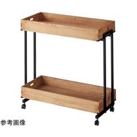 アズワン 木製トレー付きワゴン ブラック ライトブラウン トレー1個付 65-8274-09 1セット（直送品）