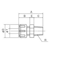 フロンケミカル PFA メイル・コネクター(貫通穴タイプ)SFHー6ーR1/4BT NR1067-001 1個 65-9344-92（直送品）