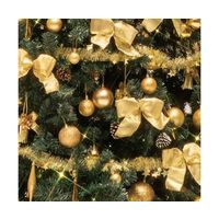 アズワン 特大オーナメント付デラックスクリスマスツリーセット ゴールド H300×W165cm 65-8115-62 1セット（直送品）