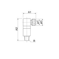 フロンケミカル フッ素樹脂 フレキシブルハーフオスジョイントL型 φ1/4×R3/8 NR1648-011 1個 65-9405-23（直送品）