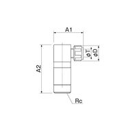 フロンケミカル フッ素樹脂 フレキシブルハーフメスジョイントL型 φ1/2×Rc1/2 NR1649-015 1個 65-9405-42（直送品）