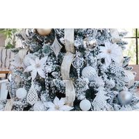 アズワン クリスマスツリーセット スノーホワイトオーナメント付き H210×W125cm 65-8115-74 1セット（直送品）