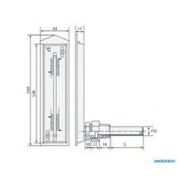 安藤計器製工所 平L型保護枠入温度計(標準L型) 0~100°C BSBM保護管付 L=35mm×φ13 AML-0100-35H-B 1個（直送品）
