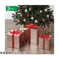 アズワン プレゼントボックス【クリスマスツリー装飾】ゴールド 3個セット 65-8117-15 1セット(3個)（直送品）