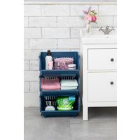 平和工業 積み重ねバスケット ブルー 4907556244017 1セット（2個）