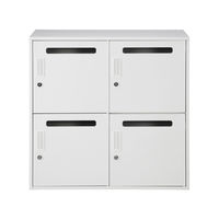 PREDONA(プレドナ)スチール パーソナルロッカー4人用(シリンダー錠)上置き用  幅800×奥行400×高さ780mm ホワイト 1台