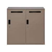 PREDONA(プレドナ)スチール パーソナルロッカー2人用(シリンダー錠)上置き用  幅800×奥行400×高さ780mm モカブラウン 1台