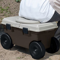 【園芸用品】中山福 ベストコ フィールドカートトレー 回転座面付 ブラウン ボタニカルスタイル MA-2223 1個