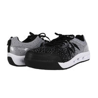 【セーフティーシューズ】 丸五 MANDOM 作業靴 鋼製先芯入り マンダムニット 25.5cm グレー/ブラック #001 1足