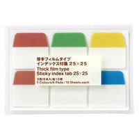 無印良品 インデックス付箋 厚手フィルムタイプ 25×25（5色 6本入 各10枚） 1セット（10個） 良品計画
