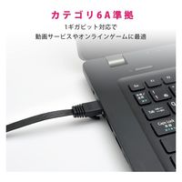 ハート電機サービス LANケーブルCAT6A フラット3m EAT6AF-3BK 1本