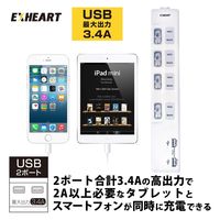 ハート電機サービス 高出力3.4AUSBポート付スイッチACタップ 1m EUTS-423410 1台