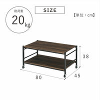 武田コーポレーション ヴィンテージ調 キャスター付 マルチテーブル ブラウン T2ーVCMT80VBR 1箱(2個入)（直送品）