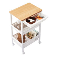 天馬 ウッドトップワゴン ワイド3段 引出し付き 811000865 1台