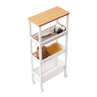 天馬 ウッドトップワゴン スリム4段 811000863 1セット(6台)