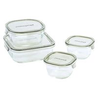 耐熱ガラス 保存容器 オリーブグリーン 角型 1セット(3点セット×3) パック&レンジ PC-PRN4G41 iwaki（イワキ）