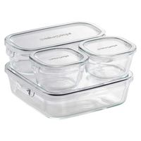 耐熱ガラス 保存容器 クールグレー システムセット 1セット(4点×3) ミニ パック&レンジ PCPRN4GY22 iwaki（イワキ）