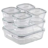 耐熱ガラス 保存容器 クールグレー システムセット 1セット(7点×3) パック&レンジ PC-PRN7GY2 iwaki（イワキ）