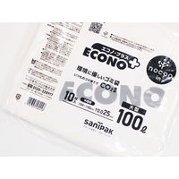 ゴミ袋 nocoo in エコノプラス 半透明 100L 厚さ:0.025mm 1パック（10枚入）日本サニパック