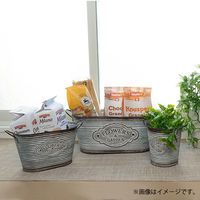 【園芸用品】ベストコ 鉢 カバー オーバルポット ブリキ L カップ付 NE-734 1個