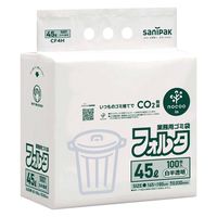 ゴミ袋 nocoo in 業務用フォルタ 白半透明 45L 厚さ:0.03mm（500枚:100枚入×5パック）日本サニパック