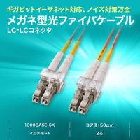 サンワサプライ メガネ型光ファイバケーブル(マルチ50μm、LC×2-LC×2、5m) HKB-LCLC5-05N 1本